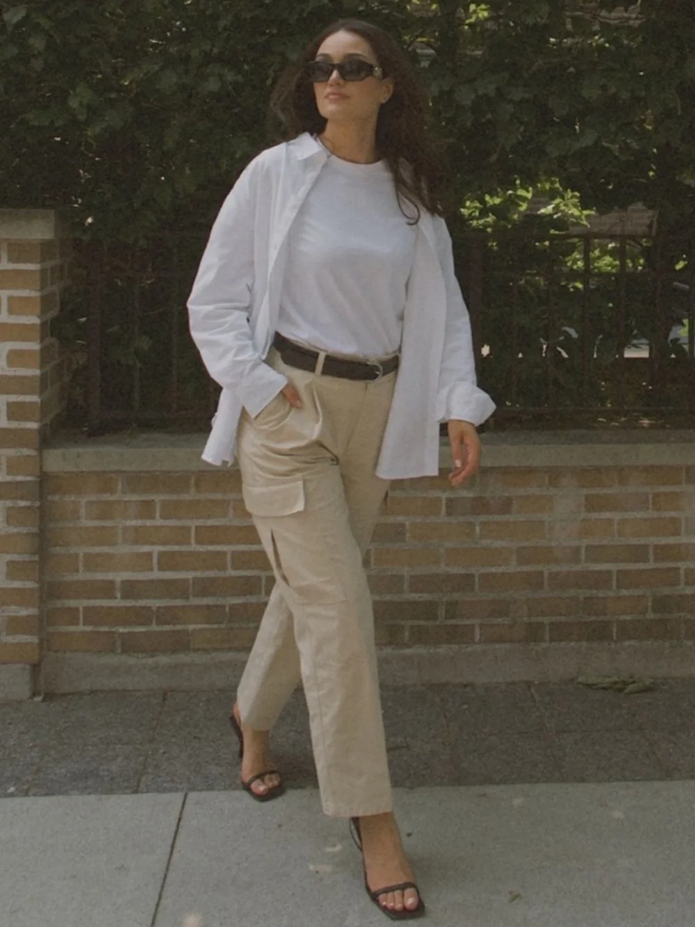 Aritzia Babaton Women’s Titan Linen Cargo Pants Humus Beige